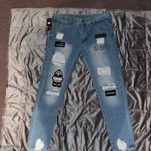 Reppunk patch denim jeans